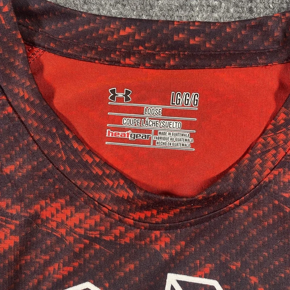 Boston Red Sox Fire Camo MLB Baseball Short Sleeve Shirt Mens L Under Armour - Picture 2 of 8